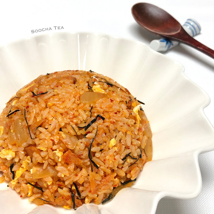 Kimchi Fried Rice with Barley Sprout