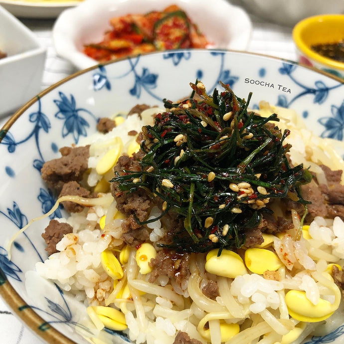 Barley Sprout Sauce with Soybean Sprout Rice